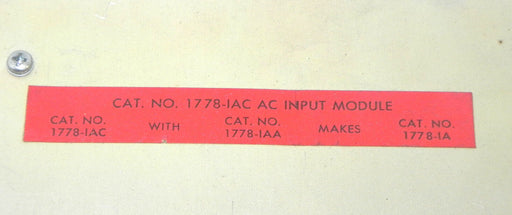 ALLEN BRADLEY 1778-IAC AC INPUT MODULE 1778IAC