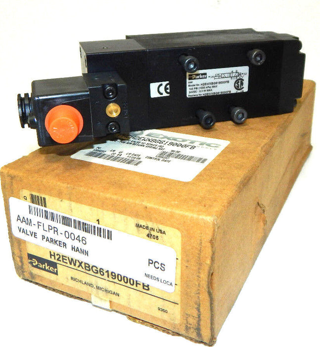PARKER H2EWXBG619000FB VALVE 145 PSI MAX NIB