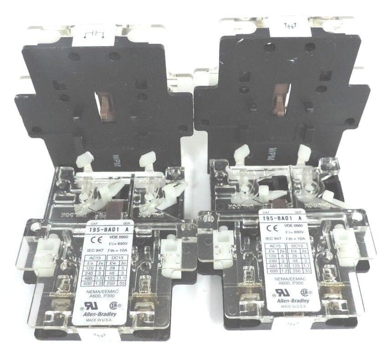 LOT OF 4 ALLEN BRADLEY 195-BA01 AUXILARY CONTACT SER A 195BA01