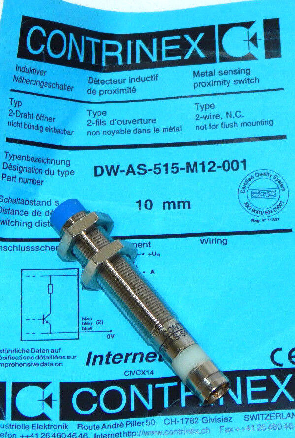 NEW CONTRINEX DW-AS-515-M12-001 INDUCTIVE SWITCH  DWAS515M12001