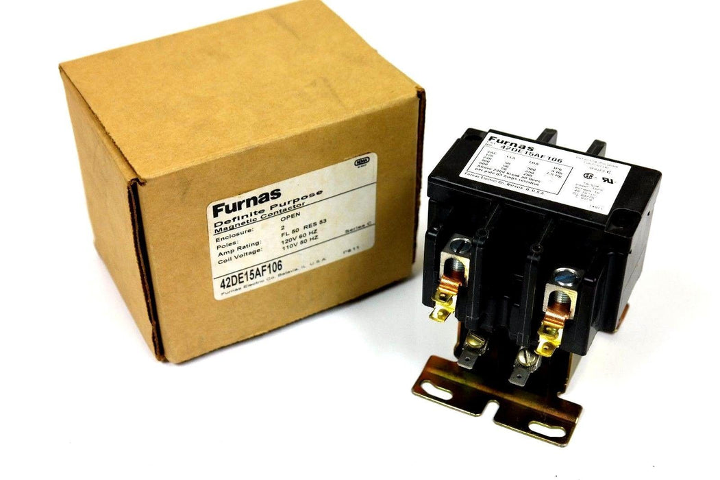 NIB FURNAS 42DE15AF106 SERIES C MAGNETIC CONTACTOR 2POLE 110/120V 50/60HZ