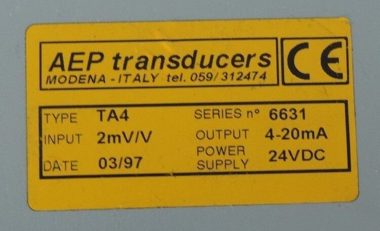 AEP TRANSDUCERS TA4 ANALOG TRANSMITTER TA4/2