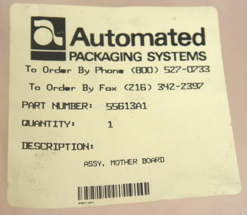 NEW AUTOMATED PACKAGING 55613A1 MOTHERBOARD 55614C1