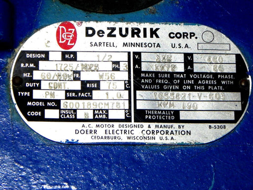 DEZURIK 600189CM781 CONSISTENCY TRANSMITTER ROTARY