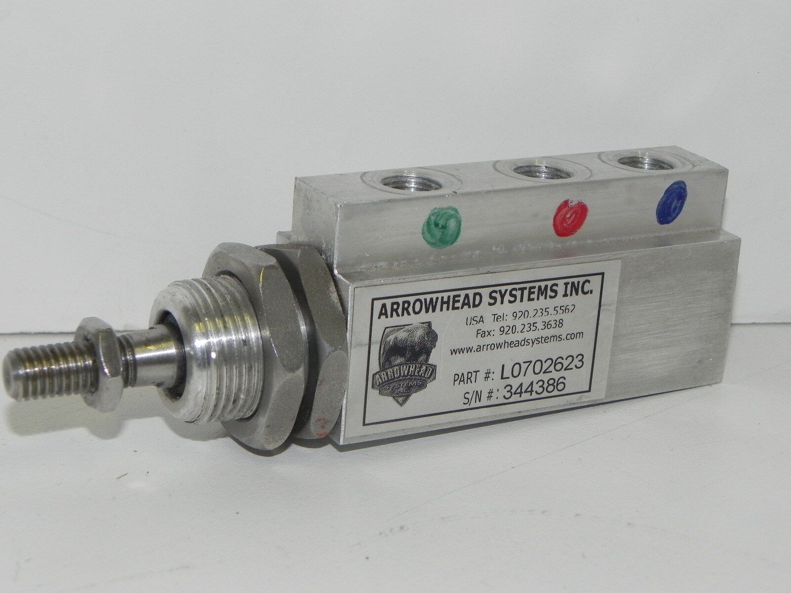 ARROWHEAD SYSTEMS INC. L0702623 AIR CYLINDER 1/2" STROKE, 3/8" BORE, 1/4" NPT