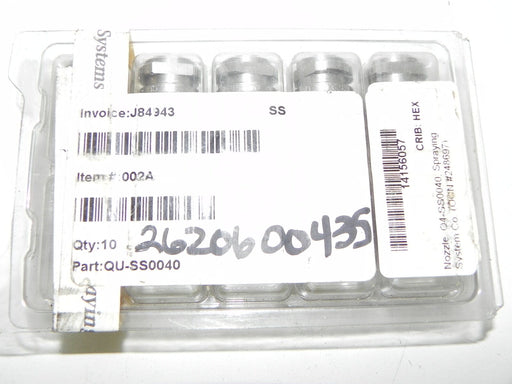 LOT OF 10 SPRAYING SYSTEMS QU-SS0040 NOZZLE TIPS HEX NEW
