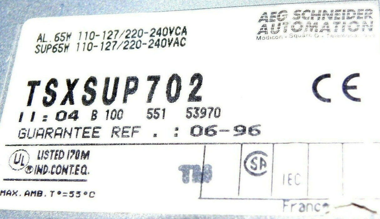 TELEMECANIQUE TSX-SUP-702 TSX7 POWER SUPPLY 110-127/220-240VAC TSXSUP702
