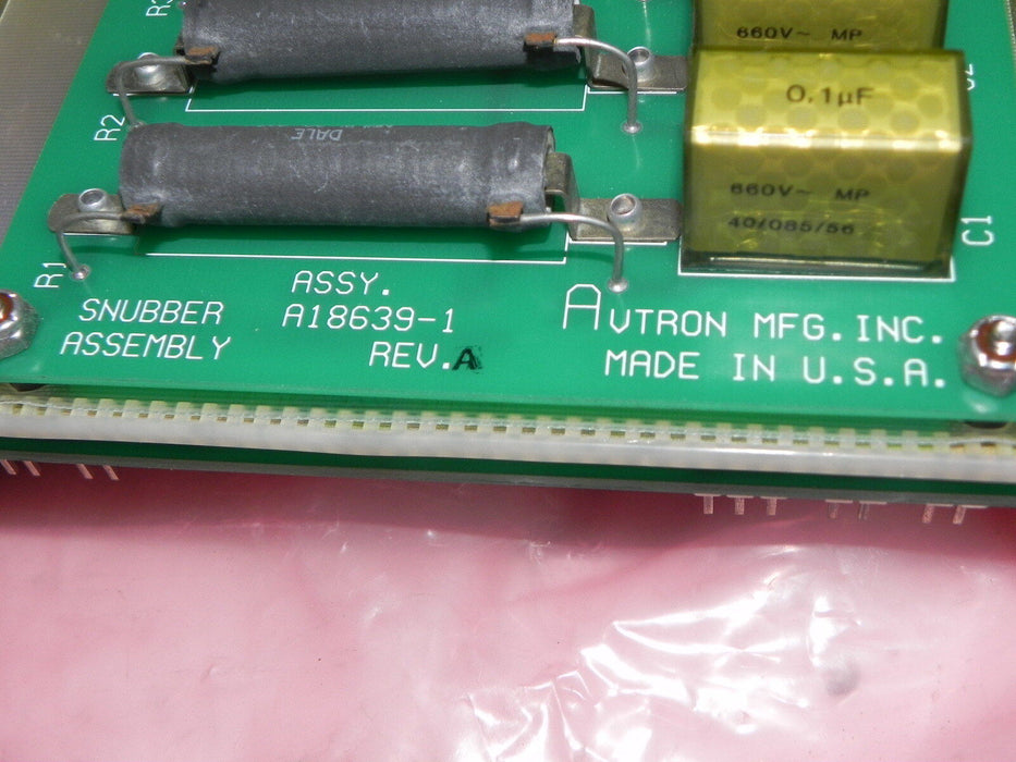 AVTRON A18123-1 REV. E BRIDGE INTERFACE BOARD W/ A18639-1 PC BOARD SNUBBER