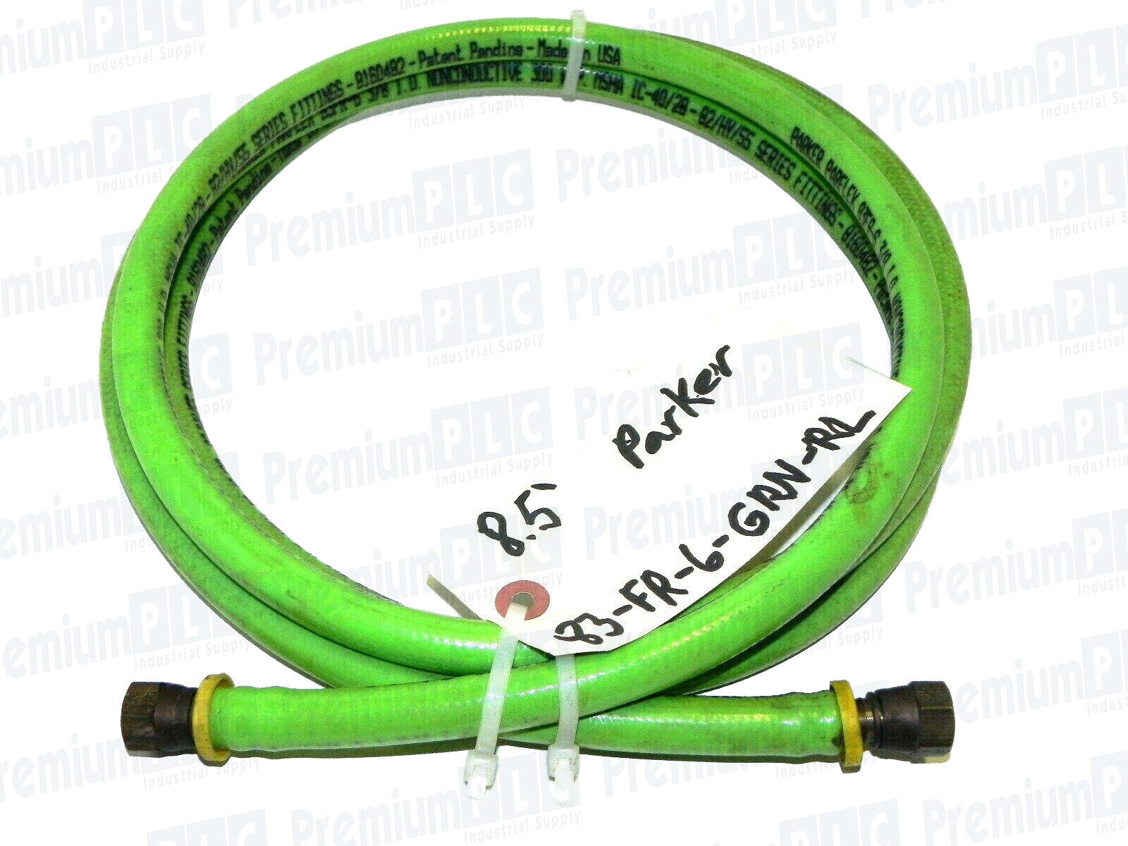 PARKER PARFLEX HYDRAULIC HOSE 83-FR-6-GRN-RL 3/8" ID L: 8.5' FT W/FITTINGS