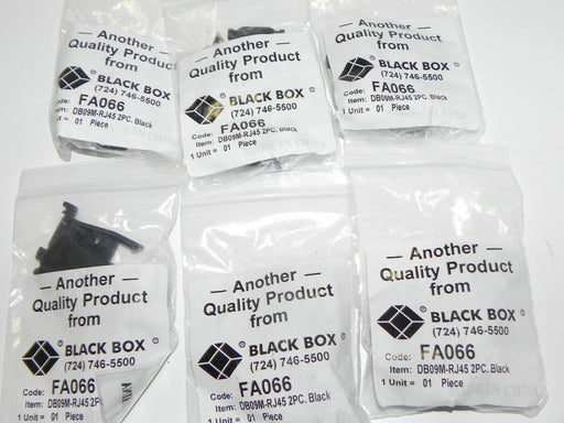 LOT OF 6 NEW BLACK BOX FA066 NETWORK ADAPTERS DB09M-RJ45 2PC BLACK