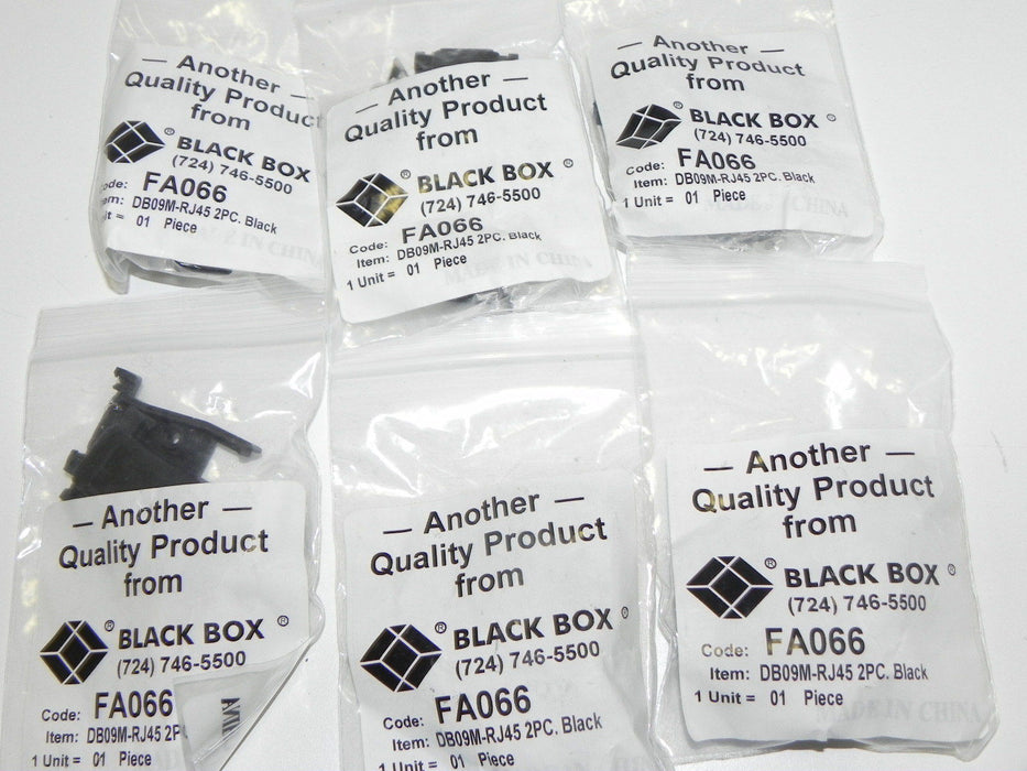 LOT OF 6 NEW BLACK BOX FA066 NETWORK ADAPTERS DB09M-RJ45 2PC BLACK