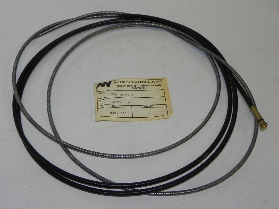 NEW AMERICAN WELDQUIP 750-10-228T LINER 10' SIZE: .045-.062 75010228T