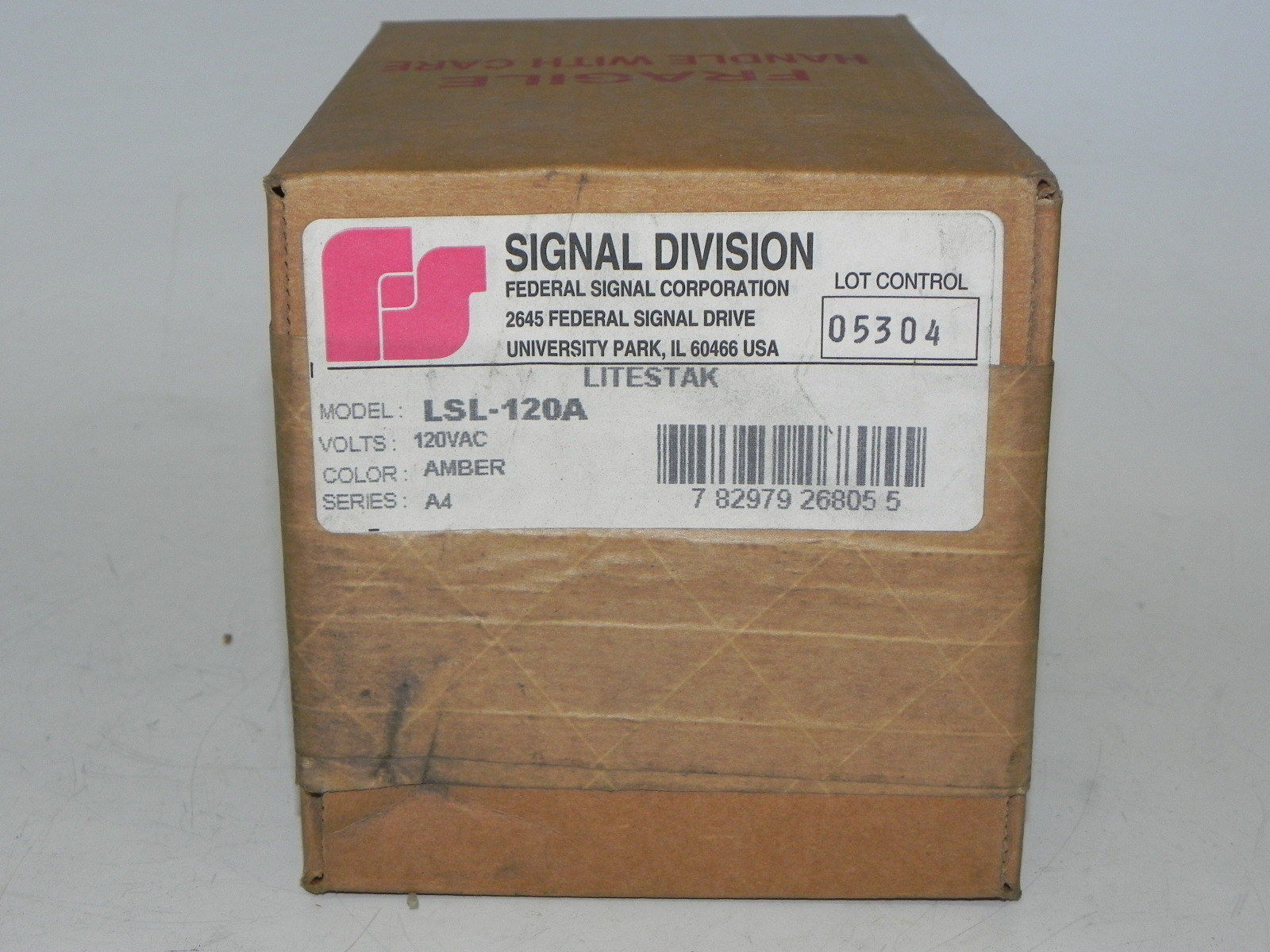 FACTORY SEALED, SIGNAL DIVISION LITESTAK LSL-120A SER. A4 120VAC COLOR: AMBER