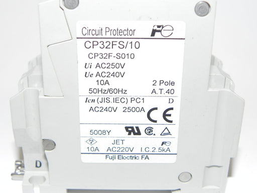 FUJI ELECTRIC CP32FS/10 CIRCUIT PROTECTOR CP32FS10 10A 2P CP32FS