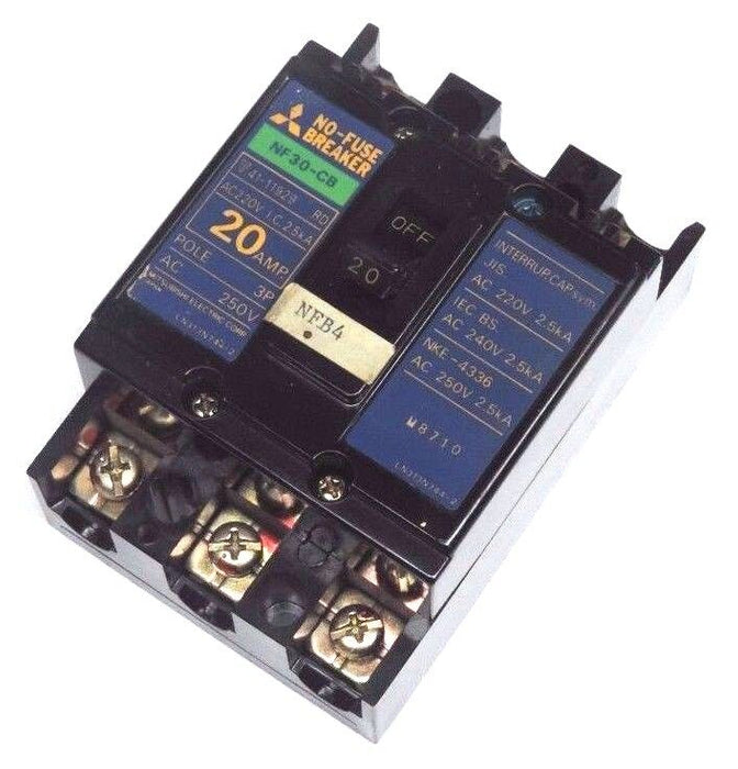 MITSUBISHI NF30-CB 20AMP CIRCUIT BREAKER NF30CB 3P 250V