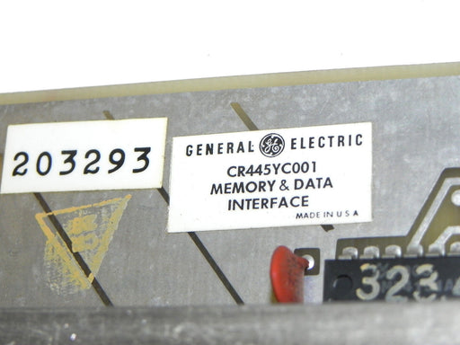 GENERAL ELECTRIC CR445YC001 MEMORY & DATA INTERFACE BOARD C766608B COMP SIDE