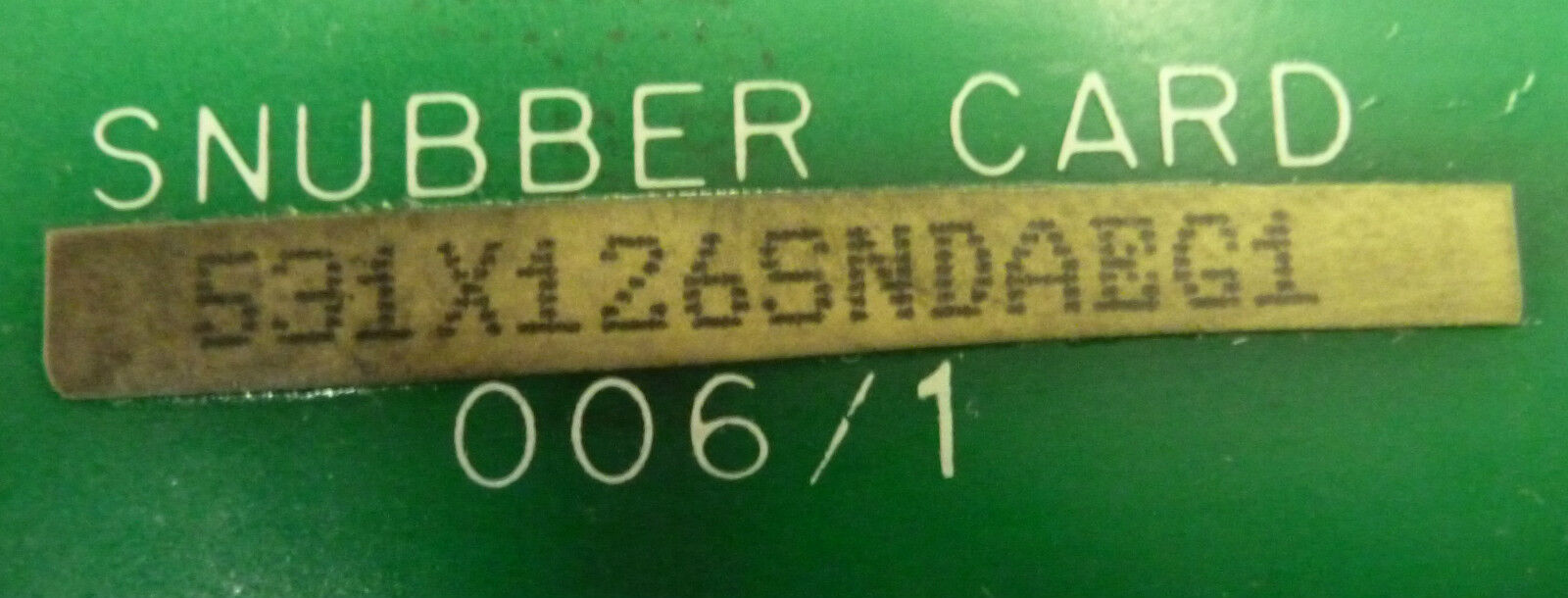 GENERAL ELECTRIC 531X126SNDAEG1 SNUBBER CARD