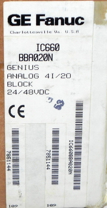 GENERAL ELECTRIC IC660BBA020N GENIUS ANALOG I/O BLOCK USED