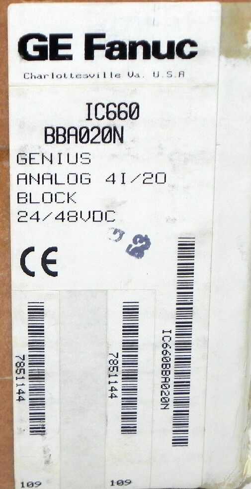 GENERAL ELECTRIC IC660BBA020N GENIUS ANALOG I/O BLOCK USED