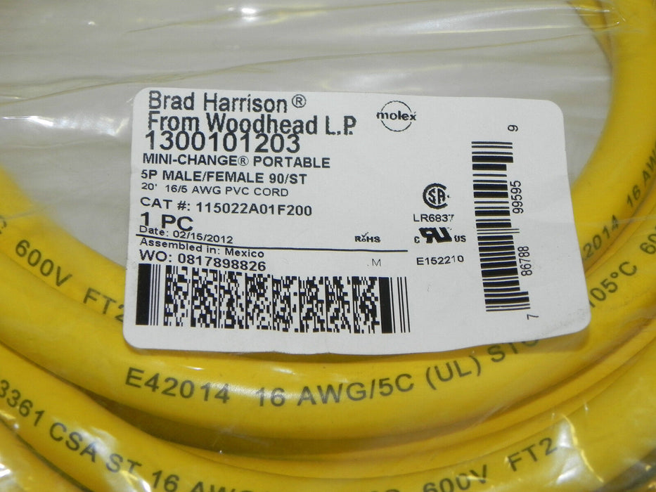 NEW BRAD HARRISON 1300101203 MINI-CHANGE CORD 20' CAT #: 115022A01F200