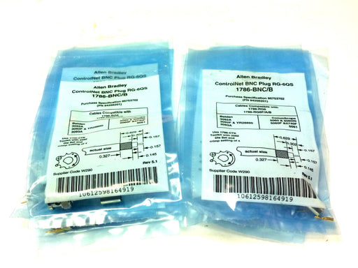 LOT OF 9 ALLEN BRADLEY 1786-BNC/B CONTROLNET BNC PLUG RG-6QS 1786-BNC NEW