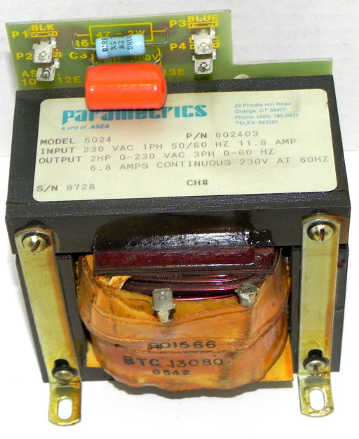 PARAMETRICS MODEL 6024 TRANSFORMER P/N: 602403