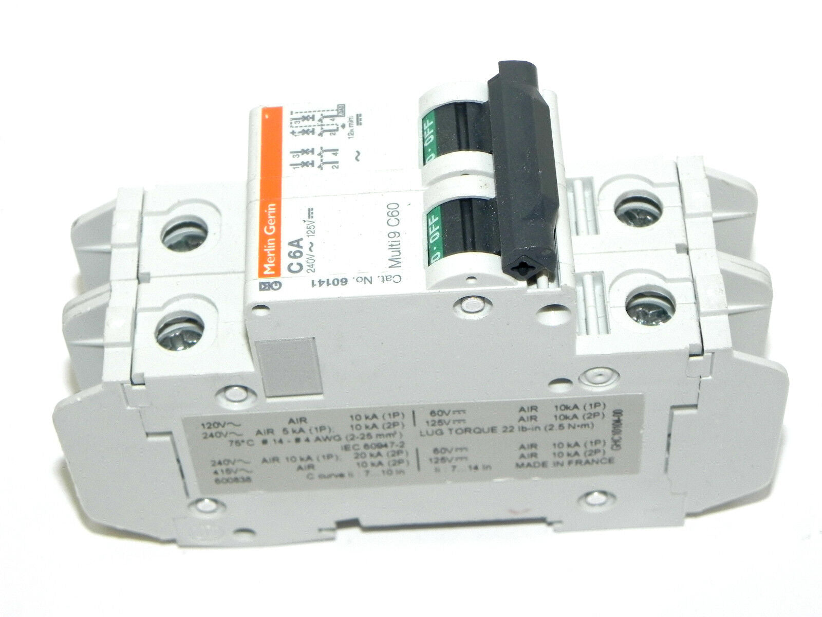 MERLIN GERIN 60141 CIRCUIT BREAKER 240V 6A, MULTI 9 C60