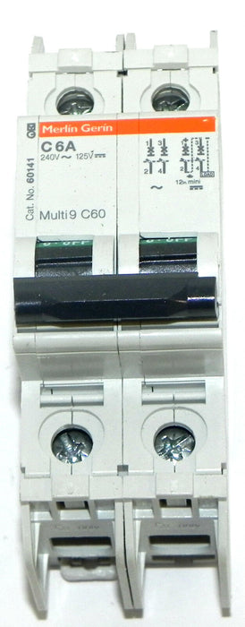 MERLIN GERIN 60141 CIRCUIT BREAKER 240V 6A, MULTI 9 C60
