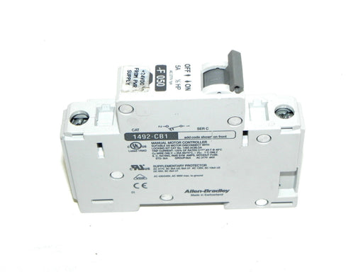 ALLEN BRADLEY 1492-CB-1-F-050 CIRCUIT BREAKER 5A, 1/2HP 1492CB1F050, SER C