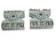 LOT OF 2 DAYTON 6X156E SOCKETS 10A, 300VAC