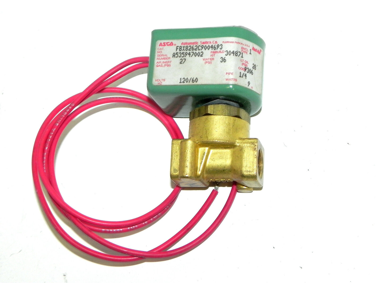 ASCO FBX8262C9004693 VALVE 120/60 1/4'' PIPE