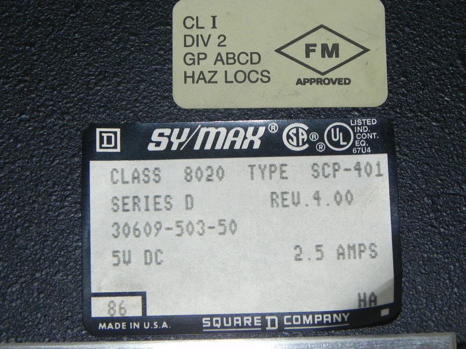 SY/MAX 8020SCP401 MODEL 400 PROCESSOR 30609-503-50 SERIES D 8020-SCP-401