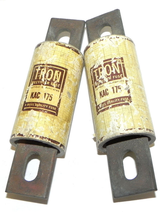 LOT OF 2 BUSSMANN KAC 175 TRON RECTIFIER FUSES KAC175