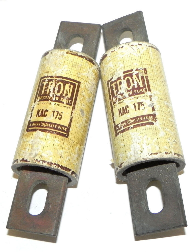 LOT OF 2 BUSSMANN KAC 175 TRON RECTIFIER FUSES KAC175