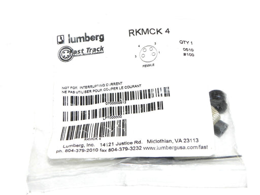 NEW LUMBERG RKMCK 4 ATTACHABLE CONNECTOR, FEMALE CONNECTOR, 4-POLE RKMCK4