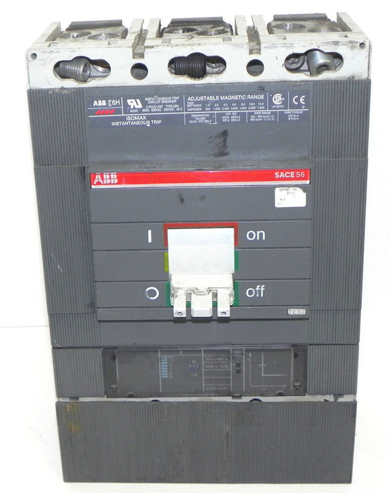 ABB SACE S6 CIRCUIT BREAKER SACE-PR211 3POLE UNIT TYPE S6H