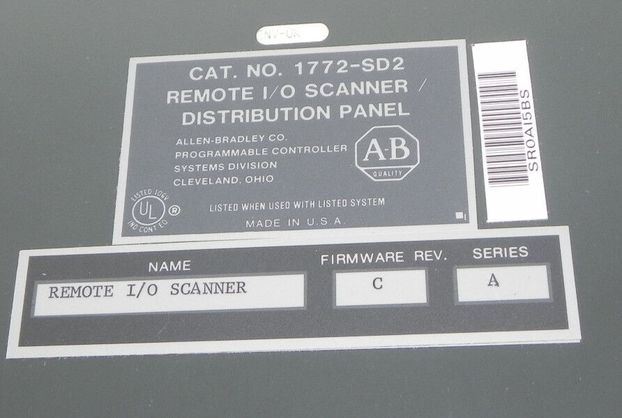 ALLEN BRADLEY 1772-SD2 REMOTE I/O SCANNER DISTRIBUTION PANEL 1772SD2, SER. A