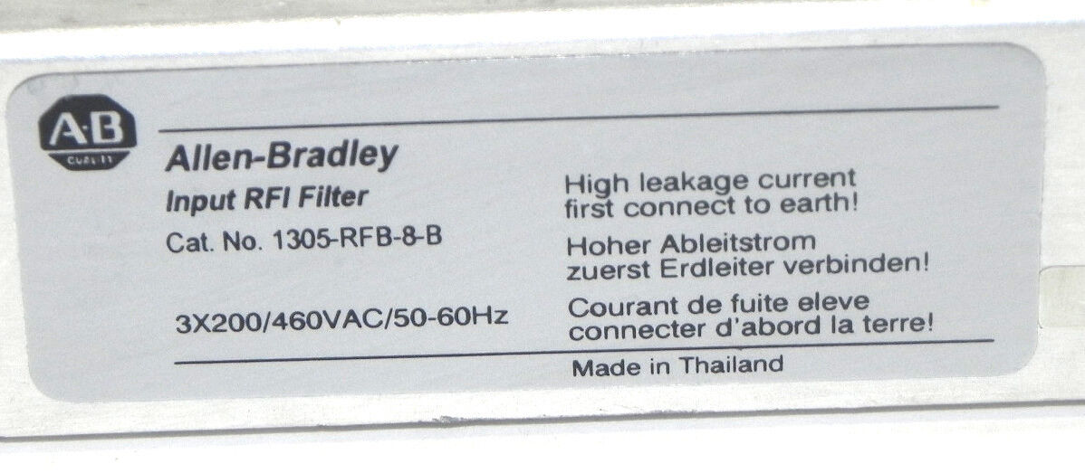 ALLEN BRADLEY 1305-RFB-8-B INPUT RFI FILTER 1305RFB8B 3X200/460VAC/50-60Hz