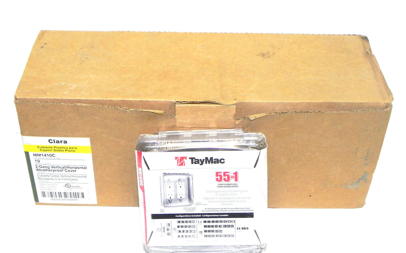 BOX OF 10 NEW TAYMAC MM1410C 55-IN-1 WEATHERPROOF RECEPTACLE COVERS