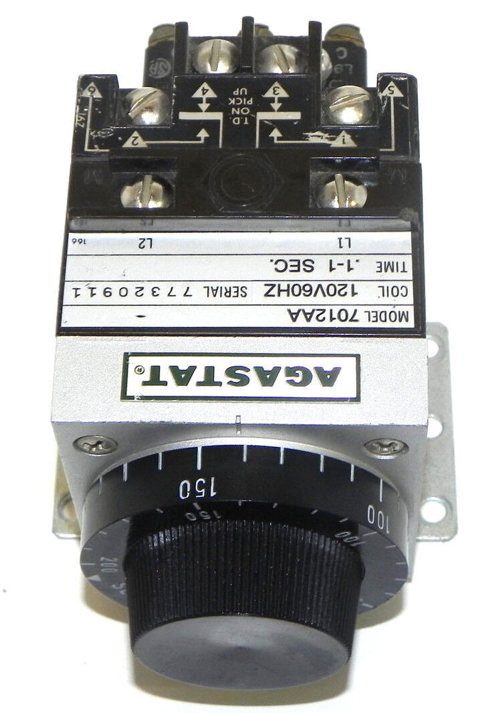 AGASTAT 7012AA TIME DELAY RELAY ON-DELAY DPDT 120VAC 0.1-1SECOND