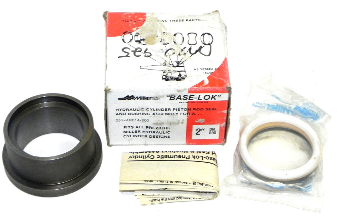 NIB MILLER BASE LOK 051-KR014-200 CYLINDER ROD SEAL AND BUSHING ASSEMBLY