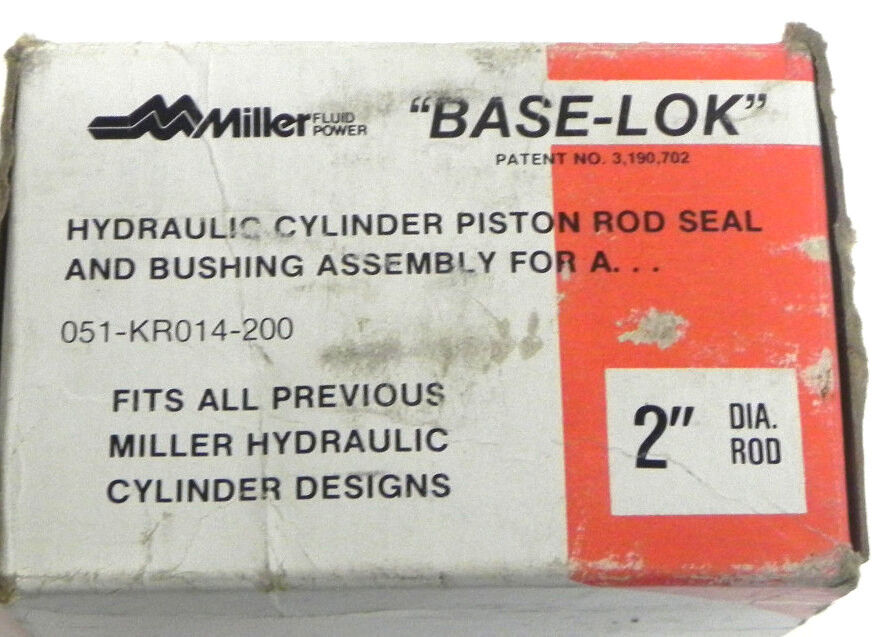 NIB MILLER BASE LOK 051-KR014-200 CYLINDER ROD SEAL AND BUSHING ASSEMBLY