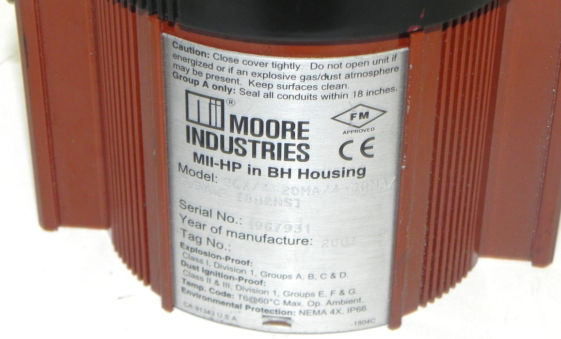 MOORE INDUSTRIES SCX/4-20MA/4-20MA/5.5VLP MII-HP IN BH HOUSING