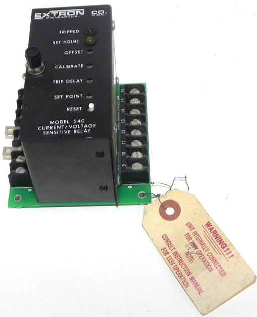 EXTRON MODEL 540 CURRENT/VOLTAGE SENSITIVE RELAY 540-41122, 115VAC