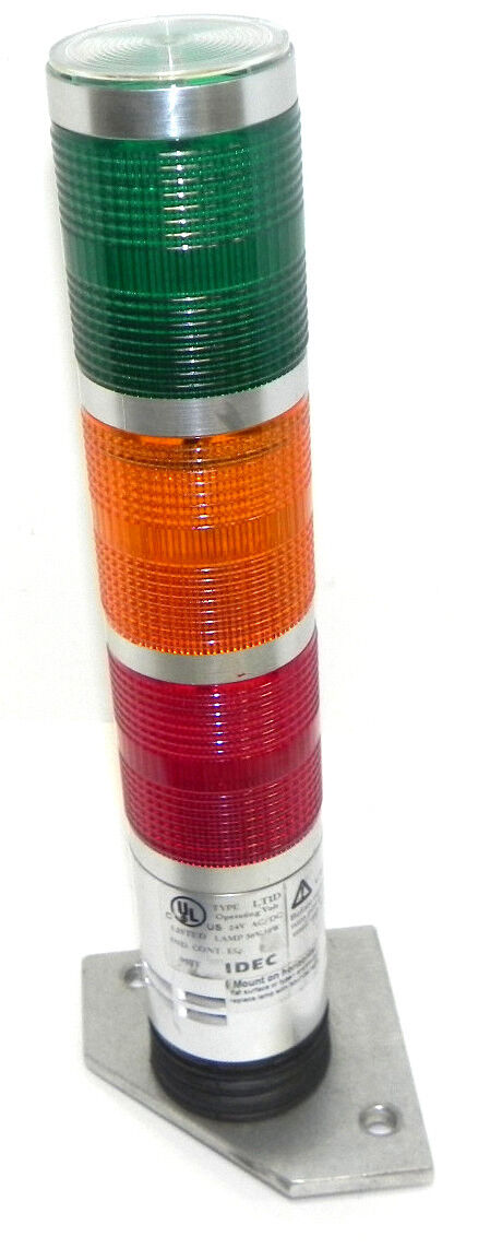 IDEC TYPE LT1D SIGNAL LIGHT TOWER RED, ORANGE, GREEN 24V AC/DC