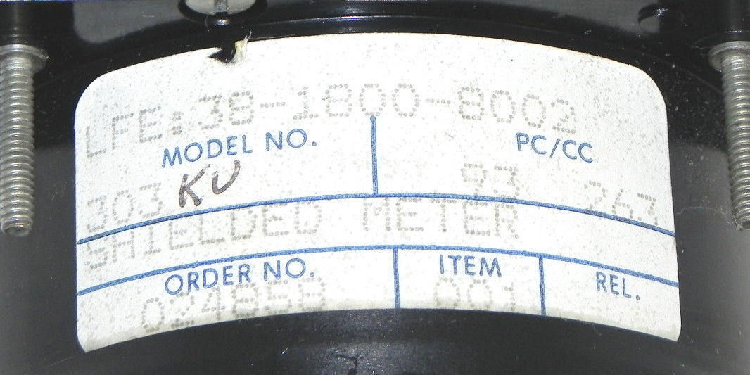 NEW API CONTROLS LFE: 38-1800-8002 ANALOG METER MODEL N0. 303-KU 3818008002