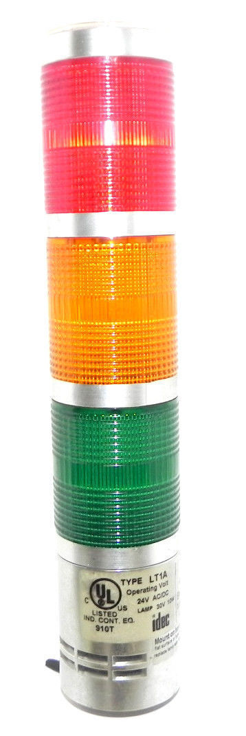 IDEC TYPE LT1A SIGNAL LIGHT TOWER RED, ORANGE, GREEN 24V AC/DC