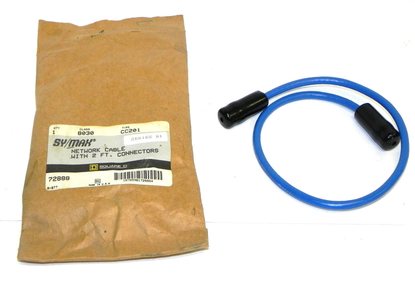 NEW SYMAX 8030-CC201 NETWORK CABLE WITH 2 FT. CONNECTORS 8030CC201 SERIES B1