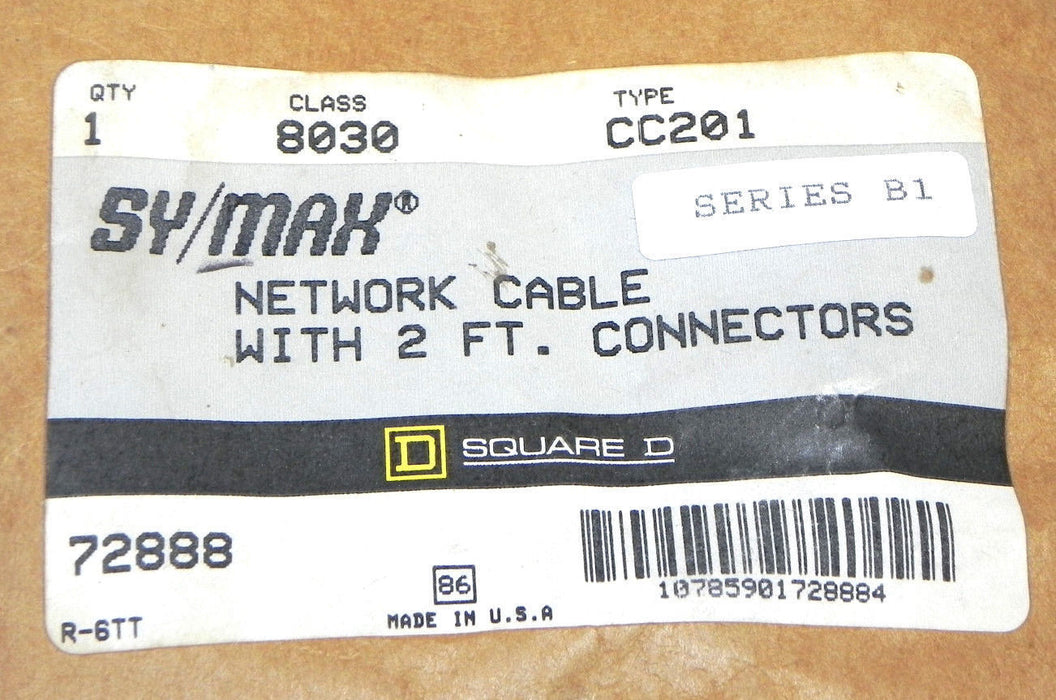 NEW SYMAX 8030-CC201 NETWORK CABLE WITH 2 FT. CONNECTORS 8030CC201 SERIES B1