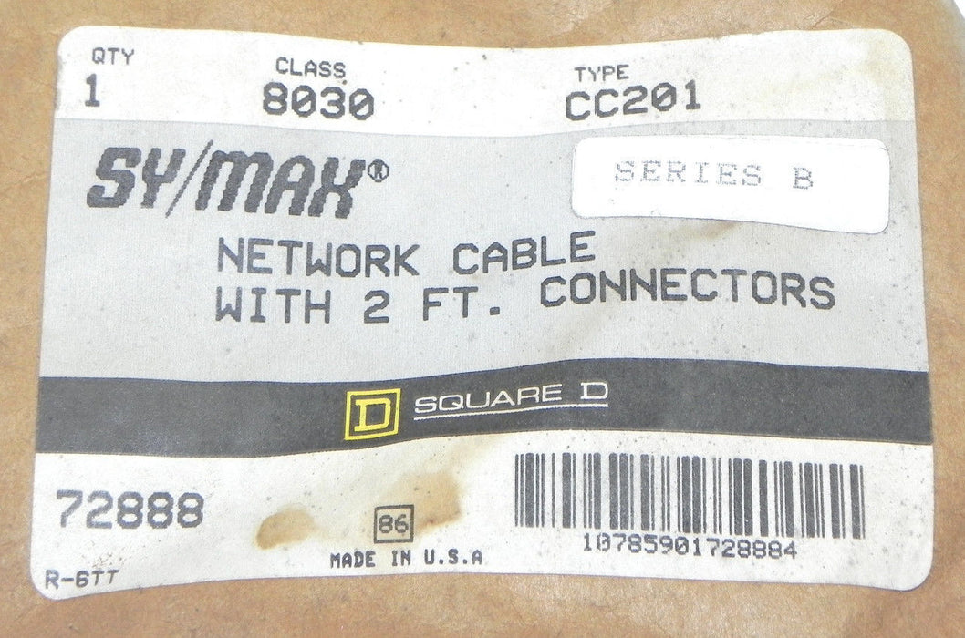 NEW SYMAX 8030-CC201 NETWORK CABLE WITH 2 FT. CONNECTORS 8030CC201 SERIES B